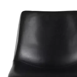 Black Faux Leather Scoop Dining Chairs, Set of 2