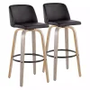 Black Faux Leather Torino Bar Stools, Set of 2