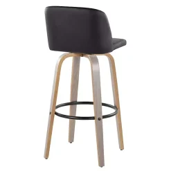 Black Faux Leather Torino Bar Stools, Set of 2