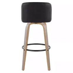 Black Faux Leather Torino Bar Stools, Set of 2