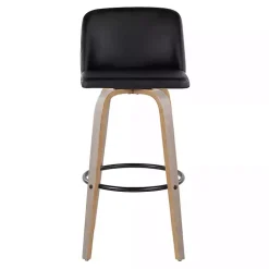 Black Faux Leather Torino Bar Stools, Set of 2