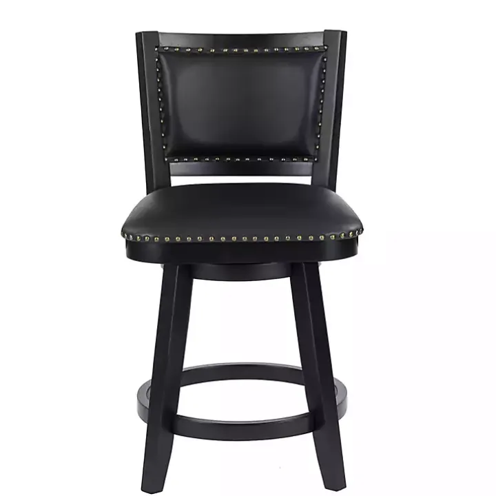 Black Faux Leather Upholstered Counter Stool