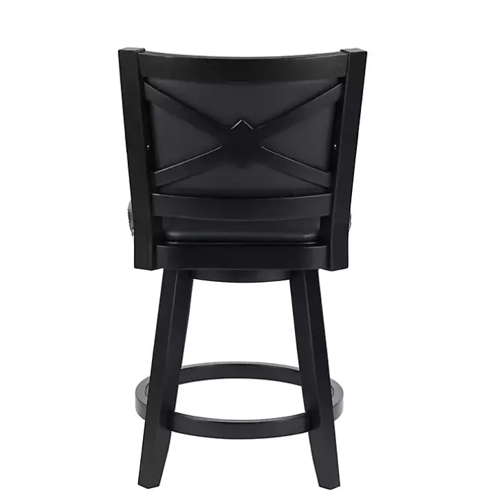 Black Faux Leather Upholstered Counter Stool