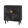 Black Geometric Gold Handle Cabinet