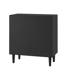 Black Geometric Gold Handle Cabinet