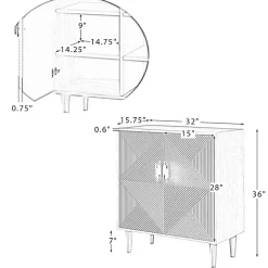 Black Geometric Gold Handle Cabinet