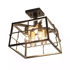 Black Ironhouse Flush Mount Light