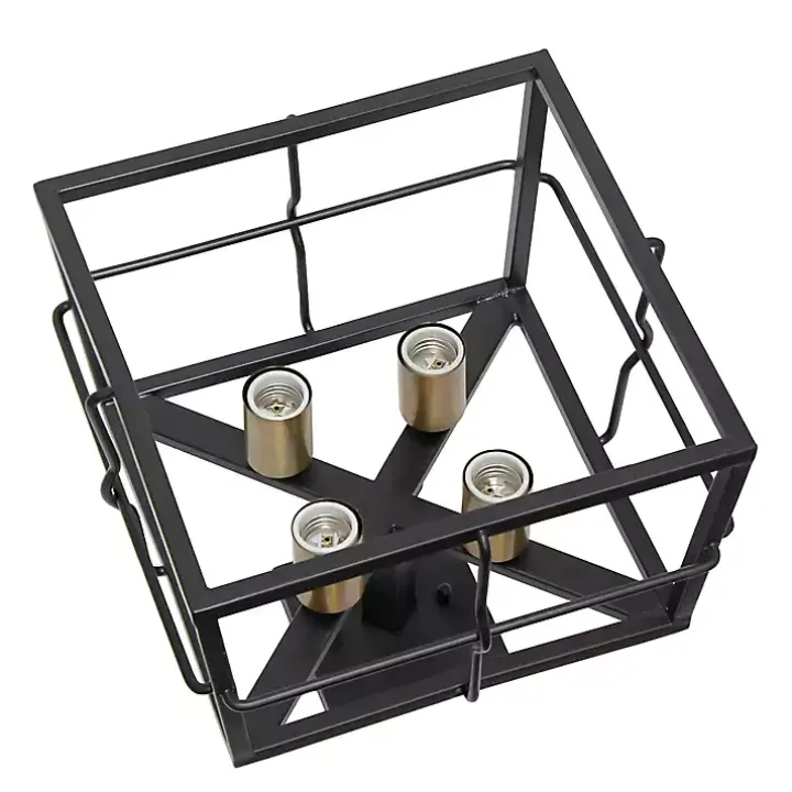 Black Ironhouse Flush Mount Light