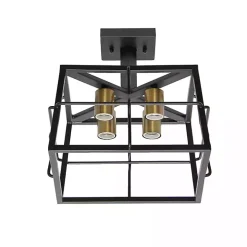 Black Ironhouse Flush Mount Light