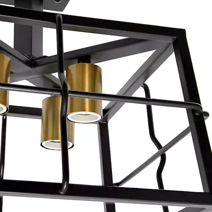 Black Ironhouse Flush Mount Light