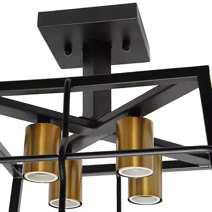 Black Ironhouse Flush Mount Light