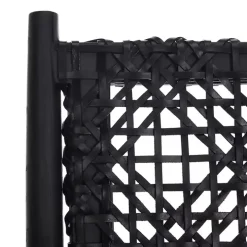 Black Leather Woven Accent Chair