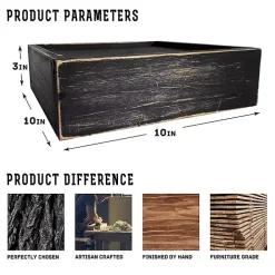 Black LED Floating Shelf with Remote, 10 in.