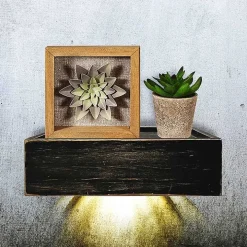 Black LED Floating Shelf with Remote, 10 in.