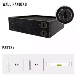 Black LED Floating Shelf with Remote, 10 in.