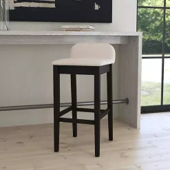 Black Lowback Padded Bar Stool