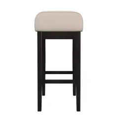 Black Lowback Padded Bar Stool