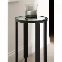 Black Metal & Glass Ravalli Drink Table