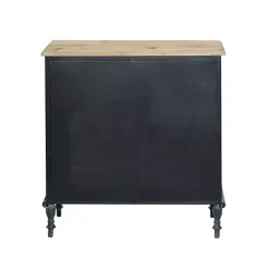 Black Metal and Brown Wood Storage Cabinet