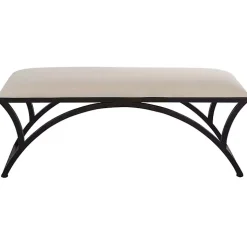 Black Metal Arched Frame Upholstered Bench
