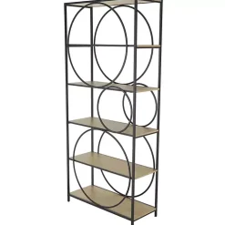 Black Metal Circles 5-Tier Bookcase