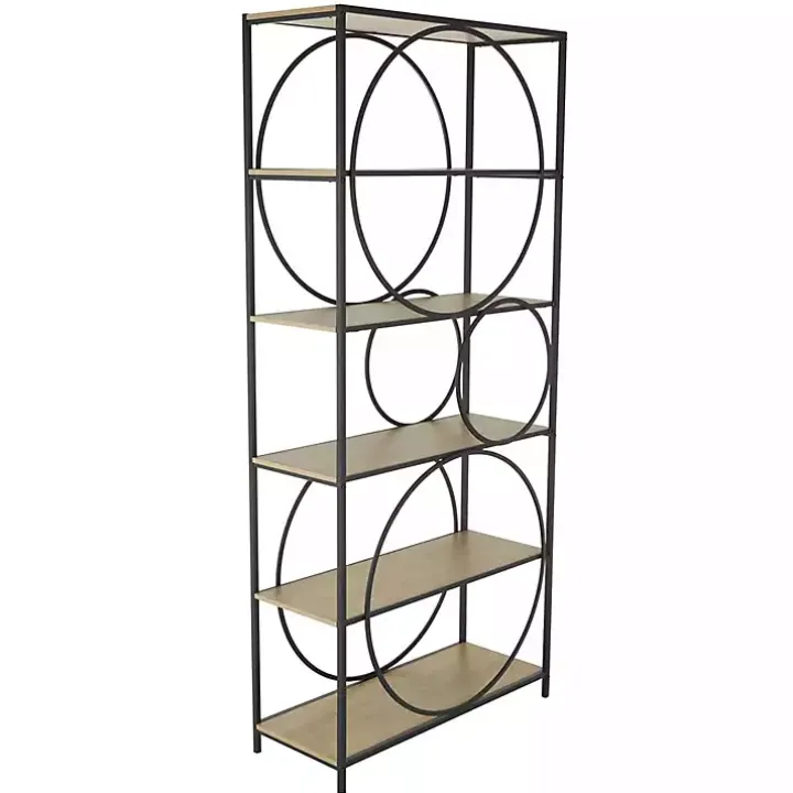 Black Metal Circles 5-Tier Bookcase