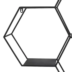 Black Metal Hexagon Wall Shelf