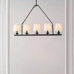 Black Metal Linear Chandelier