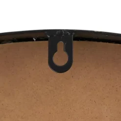 Black Metal Natural Wood Wall Clock