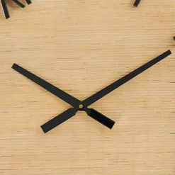 Black Metal Natural Wood Wall Clock
