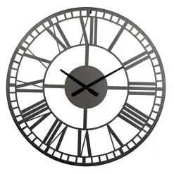 Black Metal Open Frame Wall Clock