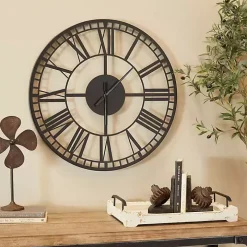 Black Metal Open Frame Wall Clock