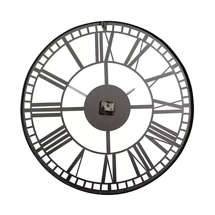 Black Metal Open Frame Wall Clock