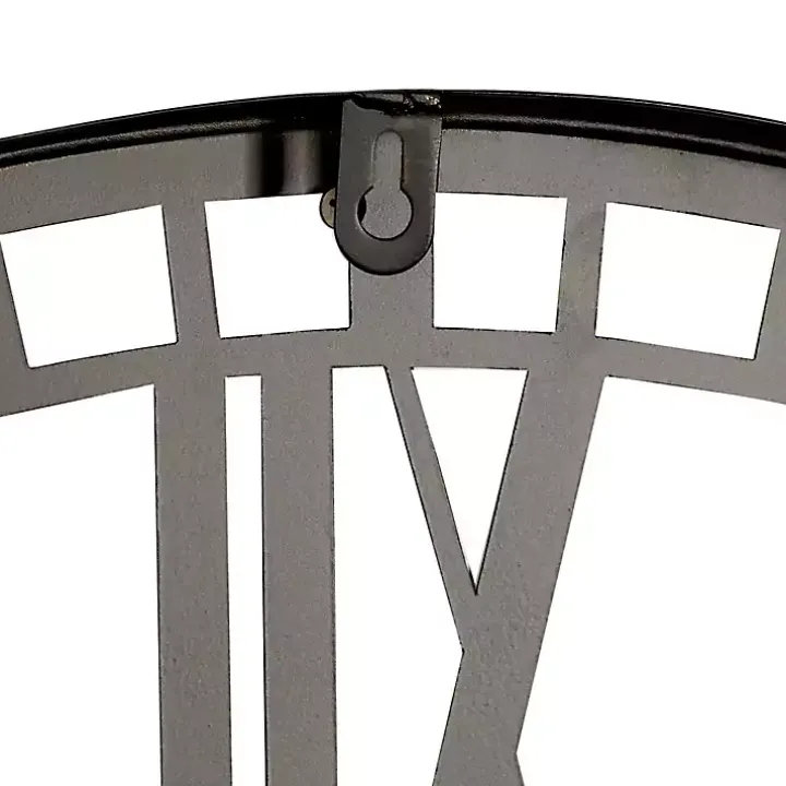 Black Metal Open Frame Wall Clock
