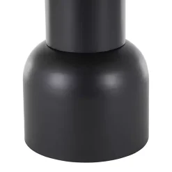 Black Metal Rattan Pedestal Accent Table, 19 in.