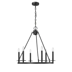 Black Metal Round Florence Chandelier