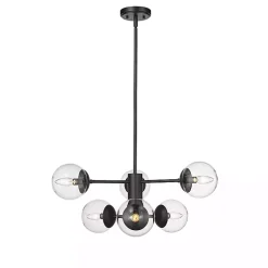 Black Mod 5-Arm Globe Chandelier