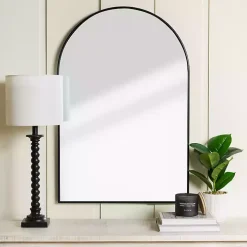 Black Nouveau Linear Arch Mirror