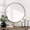 Black Nouveau Linear Round Mirror