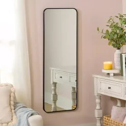 Black Nouveau Panel Wall Mirror