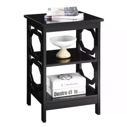 Black Octagon 2-Shelf Accent Table