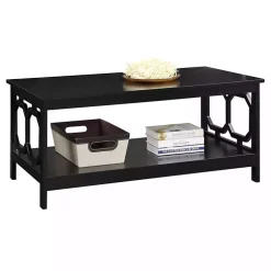 Black Octagon Single Shelf Coffee Table