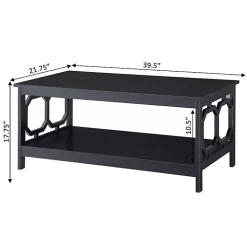 Black Octagon Single Shelf Coffee Table