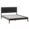 Black Reeded Headboard Queen Bed