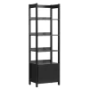 Black Reeded Wood Holmes Narrow Bookcase
