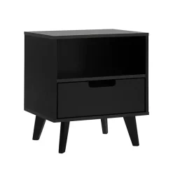 Black Riviera Single Drawer Nightstand