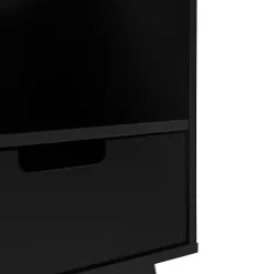 Black Riviera Single Drawer Nightstand