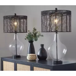 Black Rope Jenny Table Lamps, Set of 2