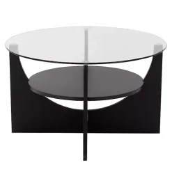 Black Round Glass Coffee Table