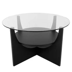 Black Round Glass Coffee Table